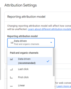 google analytics attribution model