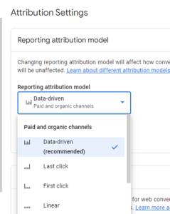 google analytics attribution model 