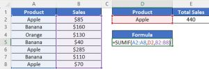 sumif function in excel