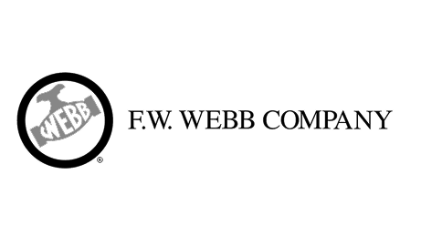 The image features the F.W. Webb Company logo with a circular emblem containing a hammer and the word "WEBB" beside the