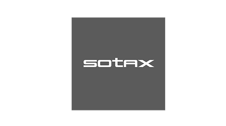 The image features the Sotax logo in white text on a dark gray background.