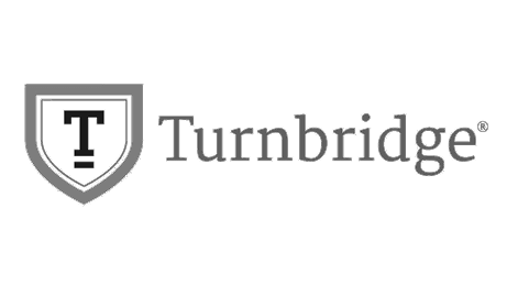 A logo featuring a shield with a "T" inside and the word "Turnbridge" next to it.