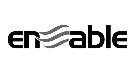 The image features the Synapse logo with stylized wavy lines integrated into the text "enable" in black.